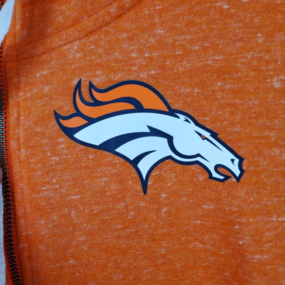 Nike Womens Sweatshirt Sz Small Orange Denver Broncos Football Full Zip - Picture 4 of 13